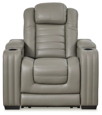 Backtrack Dual Power Leather Recliner