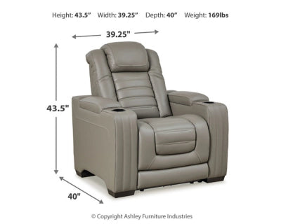 Backtrack Dual Power Leather Recliner