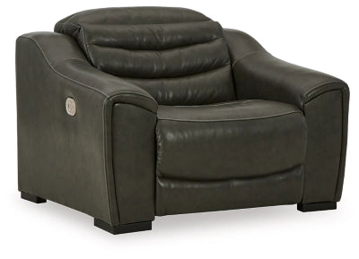 Center Line Dual Power Leather Recliner