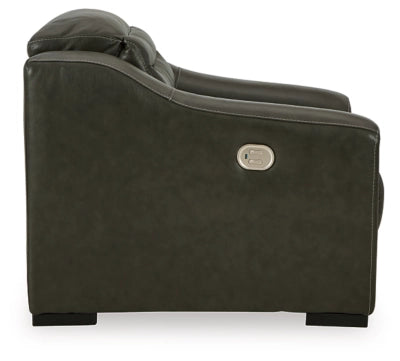 Center Line Dual Power Leather Recliner