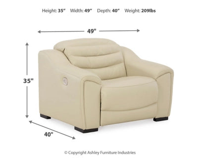 Center Line Dual Power Leather Recliner