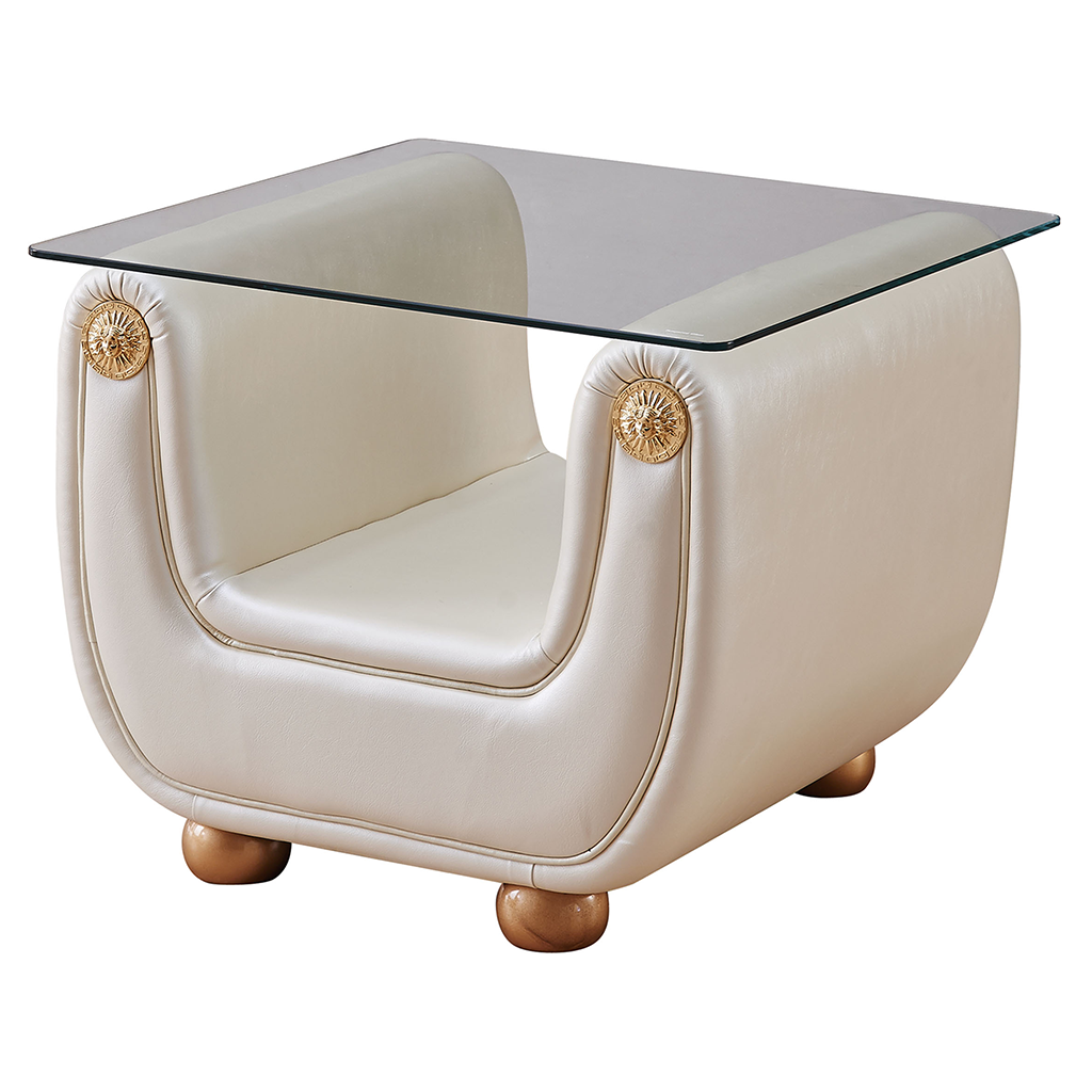 ESF Giza Full Leather Living Room Set in Beige