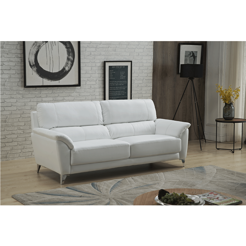 ESF 406 Modern Leather Living Room Set in White