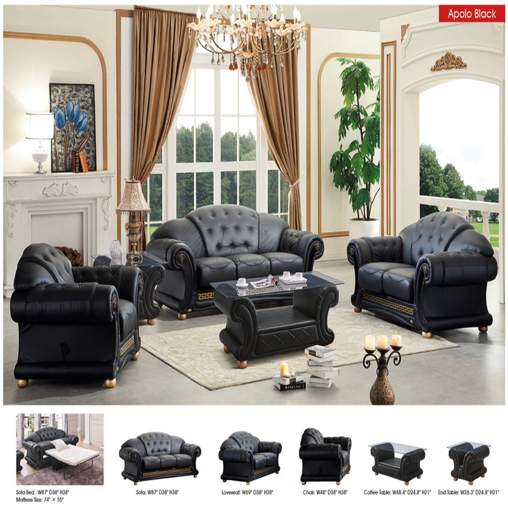 ESF Apolo Black Living Room Set