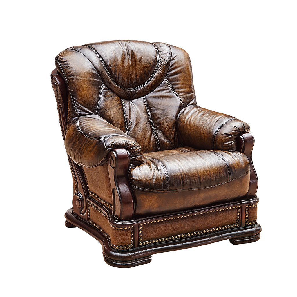 ESF Furniture - Oakman 5 Piece Living Room Set In Brown - OAKMAN- 3SET