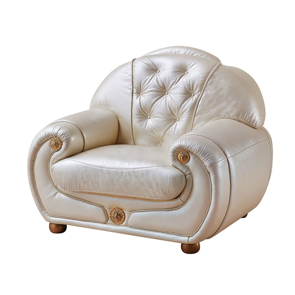 ESF Giza Full Leather Living Room Set in Beige