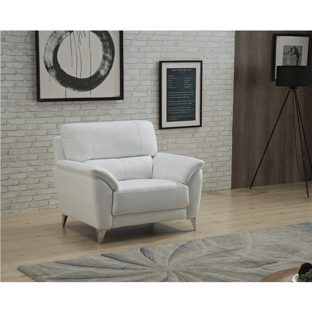 ESF 406 Modern Leather Living Room Set in White