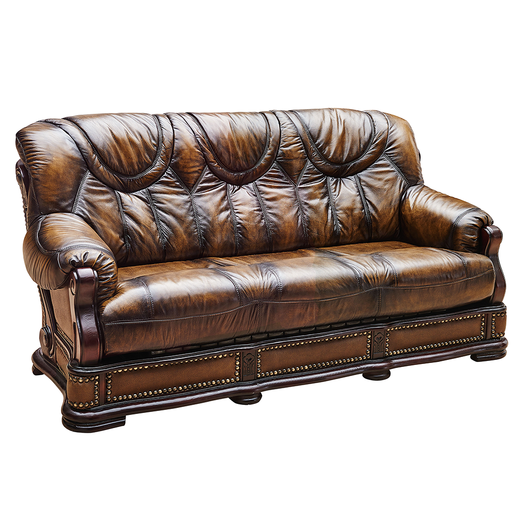 ESF Furniture - Oakman 5 Piece Living Room Set In Brown - OAKMAN- 3SET