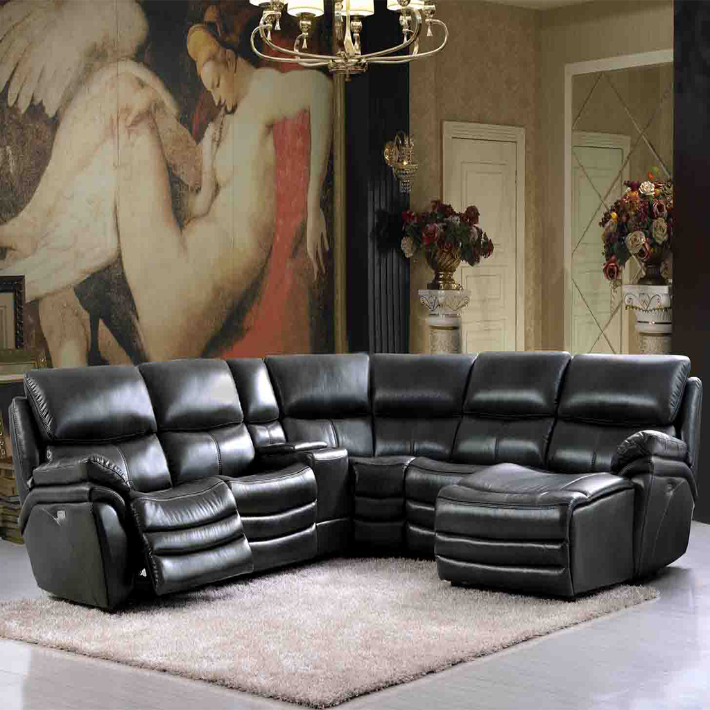 ESF Extravaganza 2711 Sectional with 3 Electric Recliners