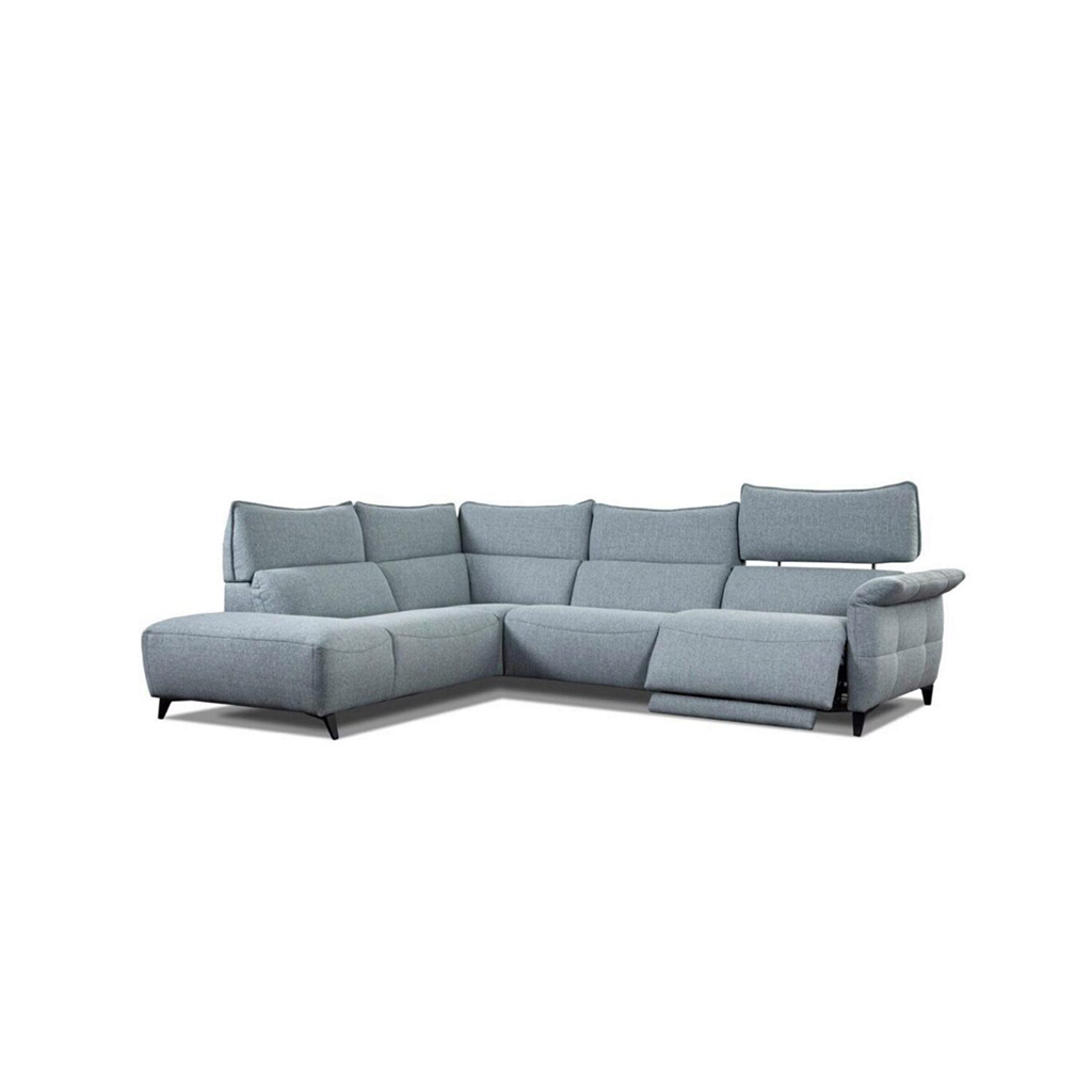 ESF Modern Challenger Sectional Left w/Electric Recliner Grey Fabric