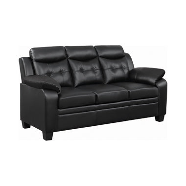 Coaster Finley Tufted Upholstered Sofa Black| Leatherette| Width: 78.5 in Depth: 36 in Height: 40 in