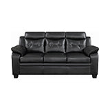 Coaster Finley Tufted Upholstered Sofa Black| Leatherette| Width: 78.5 in Depth: 36 in Height: 40 in