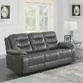 Coaster Flamenco Tufted Upholstered Power Sofa Charcoal|Breathable performance leatherette|Width: 89.25 in Depth: 39 in Height: 40.75 in
