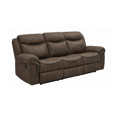 Coaster Sawyer Pillow Top Arm Motion Sofa Macchiato |Performance faux suede